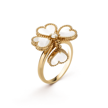 [✨ROSE✨]SWEET CLOVER WHITE MOP RING