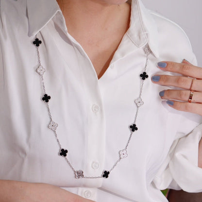 [✨ROSE✨]CLOVER 20 MOTIFS ONYX DIAMOND SILVER