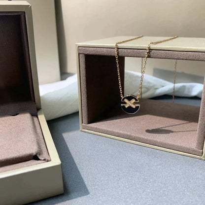 [✨ROSE✨]JEUX DE ROSE GOLD DIAMOND NECKLACE