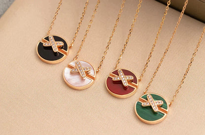 [✨ROSE✨]JEUX DE ROSE GOLD DIAMOND NECKLACE