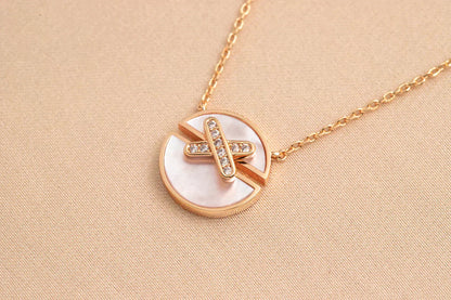 [✨ROSE✨]JEUX DE ROSE GOLD DIAMOND NECKLACE
