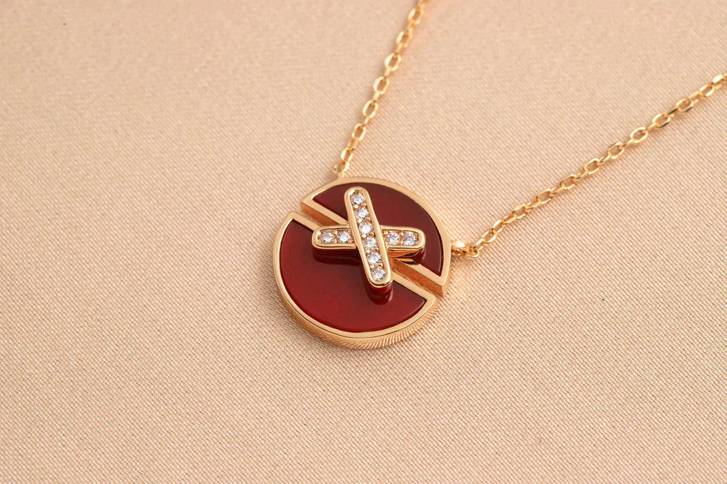 [✨ROSE✨]JEUX DE ROSE GOLD DIAMOND NECKLACE