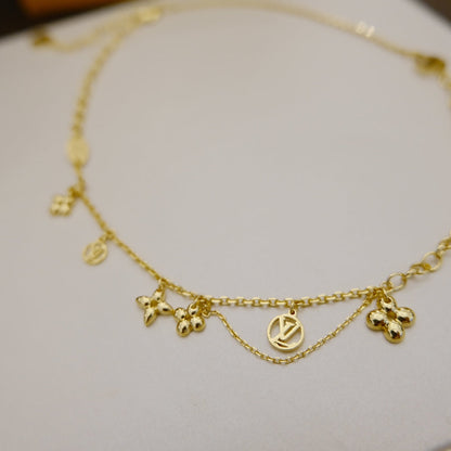 [✨ROSE✨]BLOOMING SUPPLE NECKLACE BRASS