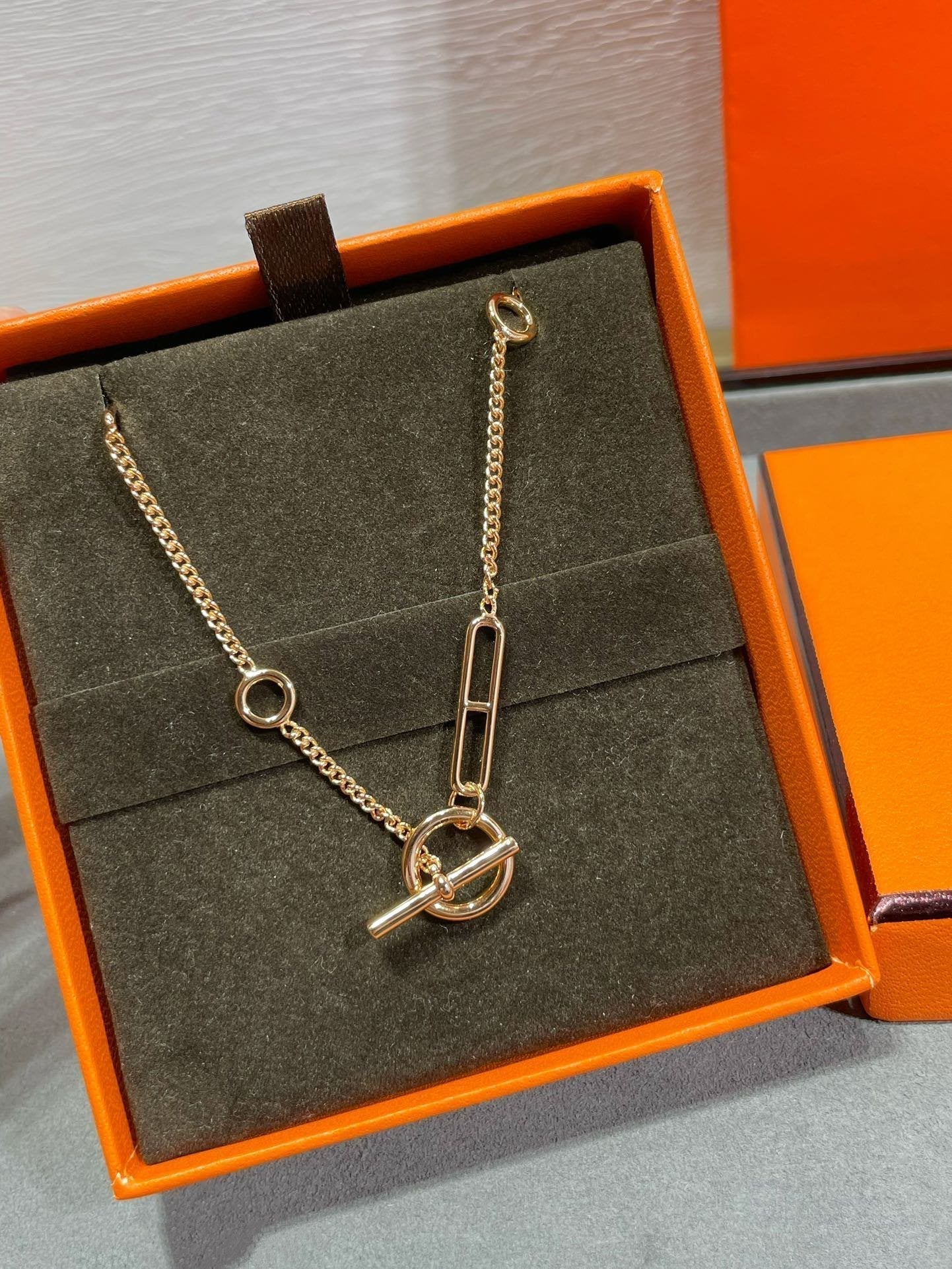 [✨ROSE✨]HM STERLING CHAINE D'ANCRE HEART
