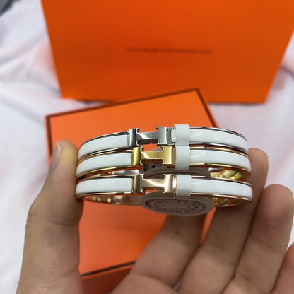 [✨ROSE✨]CLASSIC HM CLIC WHITE 8MM ENAMEL BRACELET