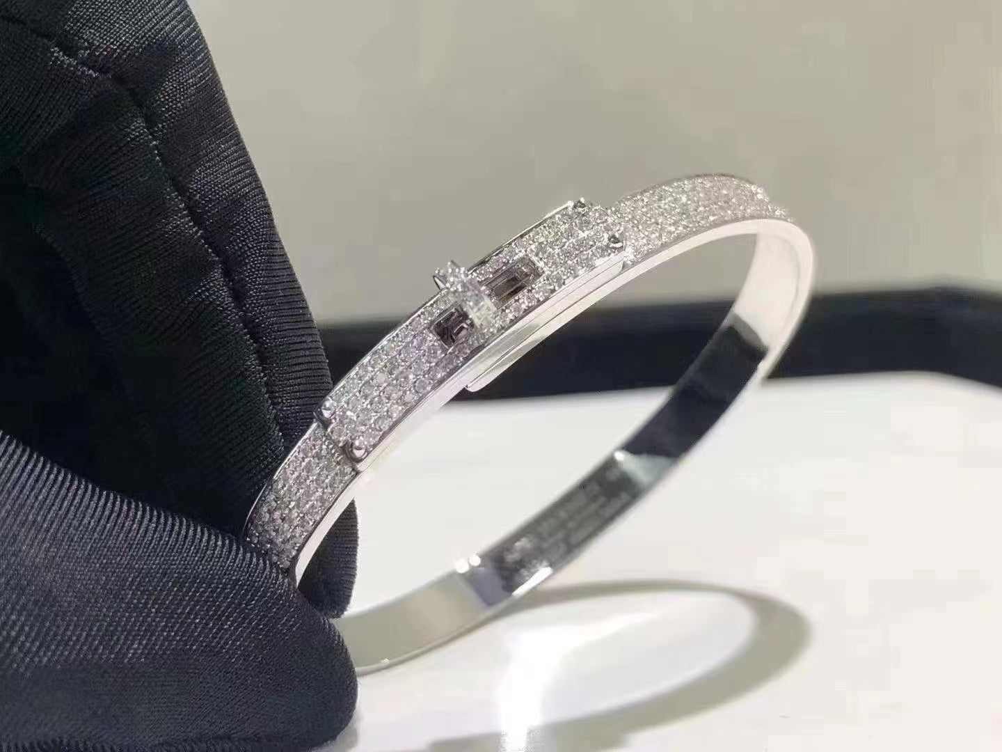 [✨ROSE✨]HM KELLY BRACELET IN SILVER AND FULL PAVE DIAMOND