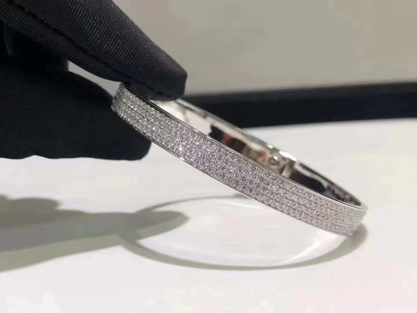 [✨ROSE✨]HM KELLY BRACELET IN SILVER AND FULL PAVE DIAMOND