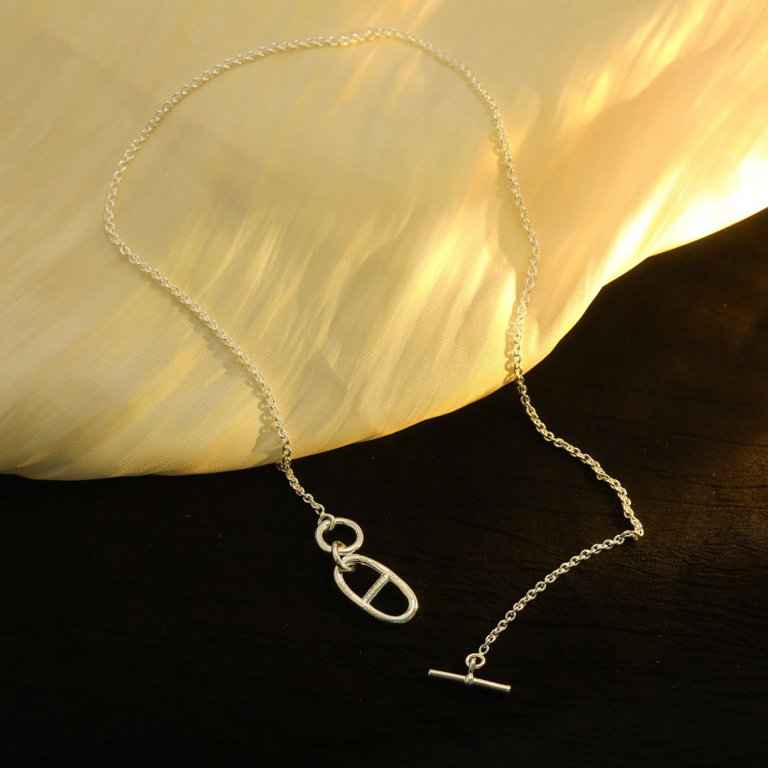 [✨ROSE✨]HM CHAINE D'ANCRE PENDANT NECKLACE STERLING SILVER