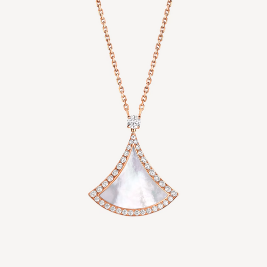 [✨ROSE✨]DREAM MOP DIAMOND PAVED PINK GOLD NECKLACE