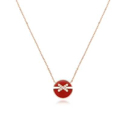[✨ROSE✨]JEUX DE ROSE GOLD DIAMOND NECKLACE