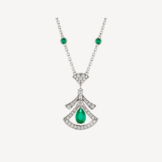 [✨ROSE✨]DREAM NECKLACE MALACHITE DIAMOND SILVER