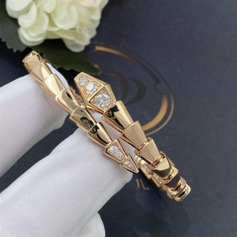 [✨ROSE✨]SERPENTI BRACELET DIAMONDS PINK GOLD