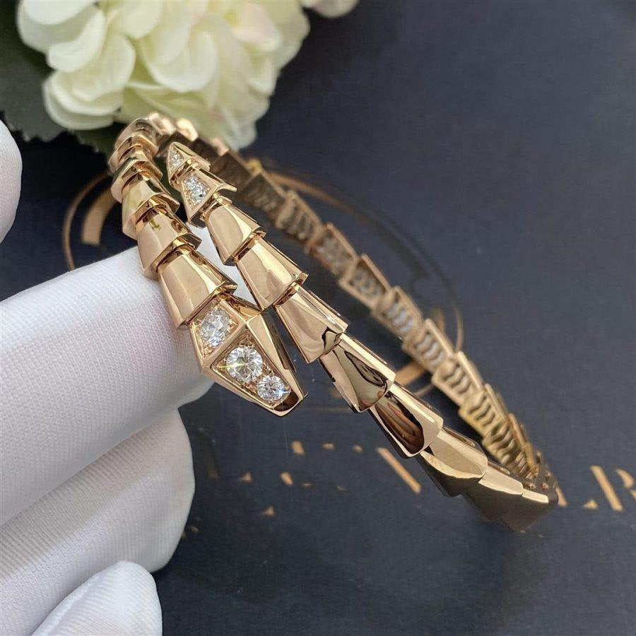 [✨ROSE✨]SERPENTI BRACELET DIAMONDS PINK GOLD