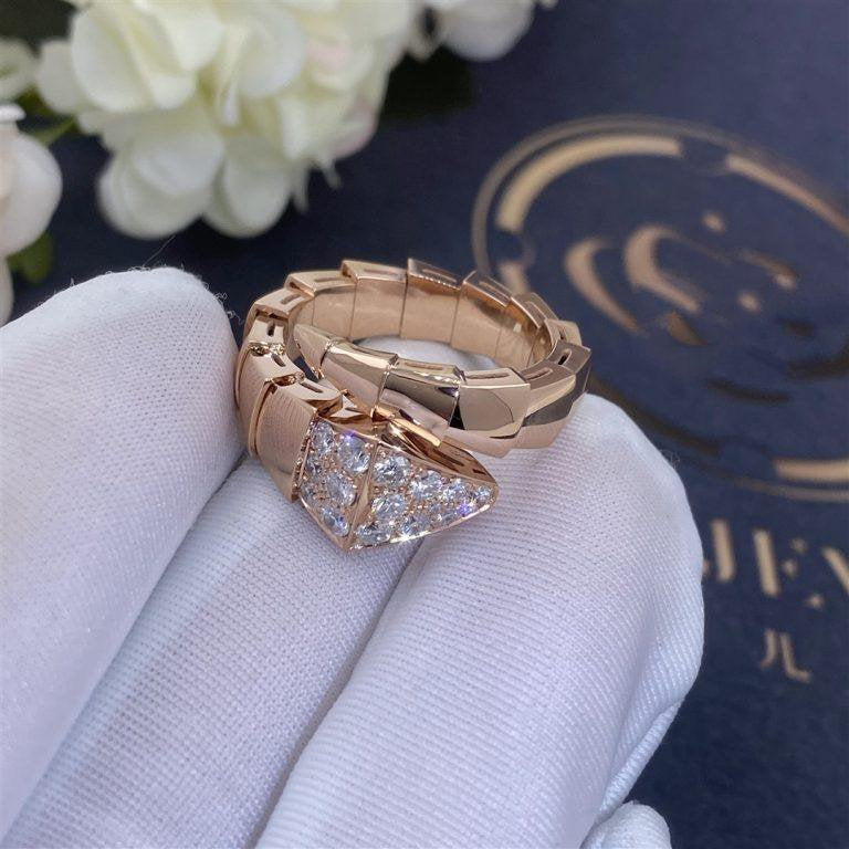 [✨ROSE✨]SERPENTI RING PINK GOLD DIAMOND