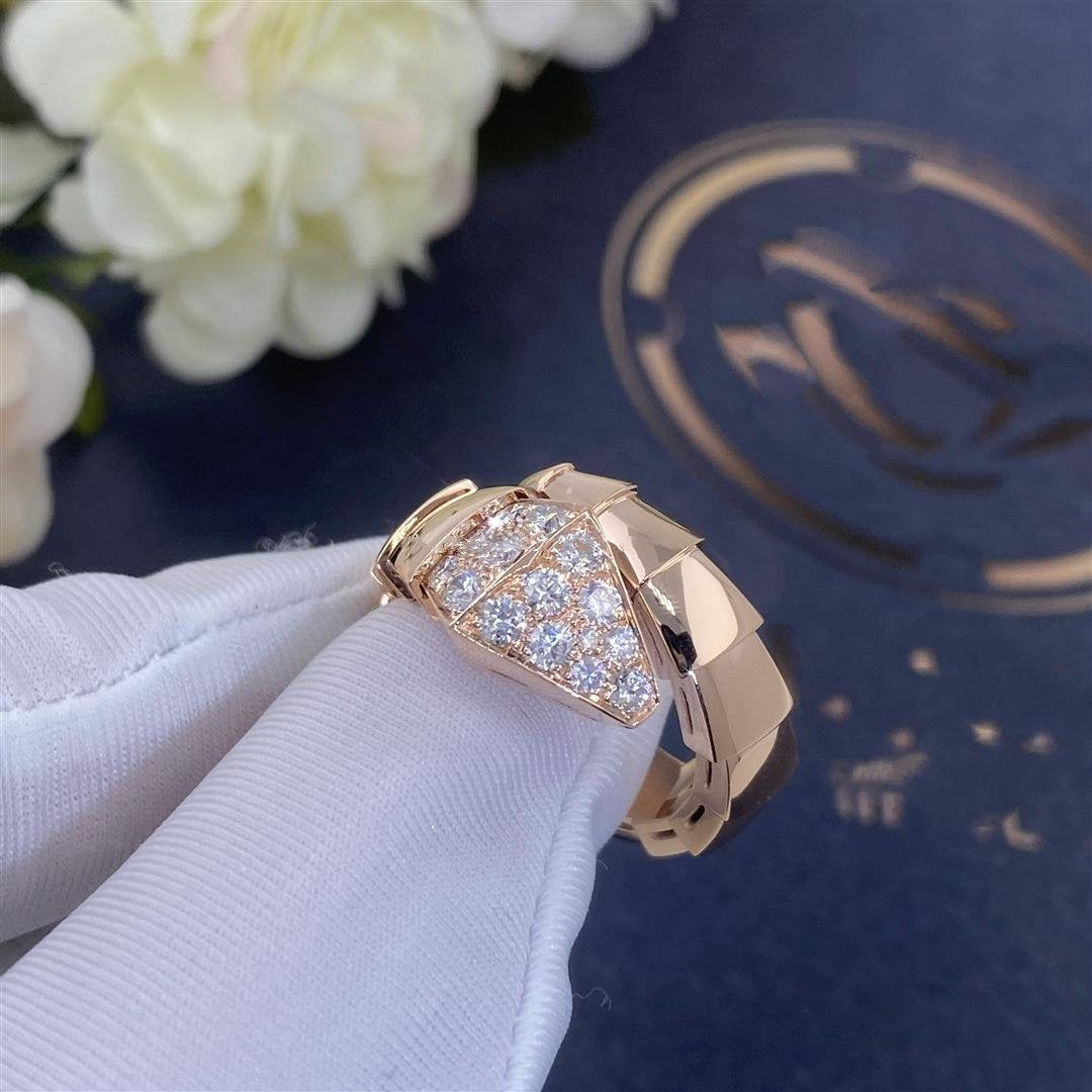 [✨ROSE✨]SERPENTI RING PINK GOLD DIAMOND