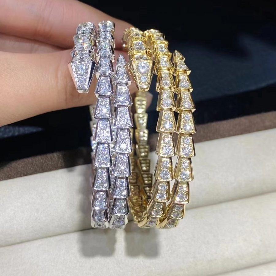 [✨ROSE✨]SERPENTI BRACELET GOLD DIAMOND DOUBLE ROW