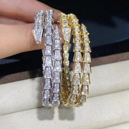 [✨ROSE✨]SERPENTI BRACELET GOLD DIAMOND DOUBLE ROW