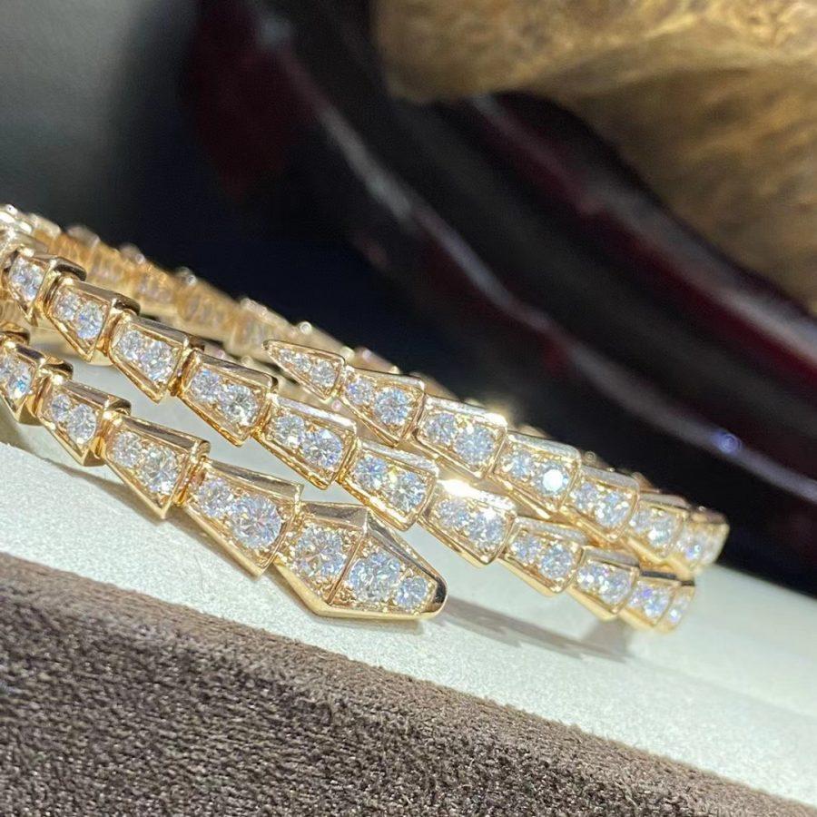 [✨ROSE✨]SERPENTI BRACELET GOLD DIAMOND DOUBLE ROW
