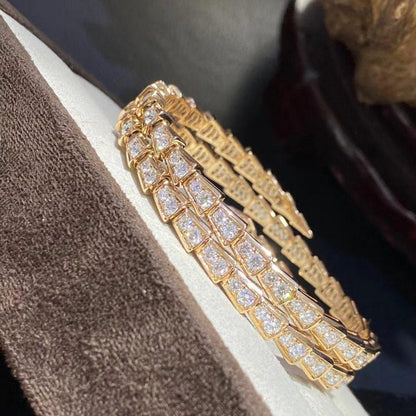 [✨ROSE✨]SERPENTI BRACELET GOLD DIAMOND DOUBLE ROW