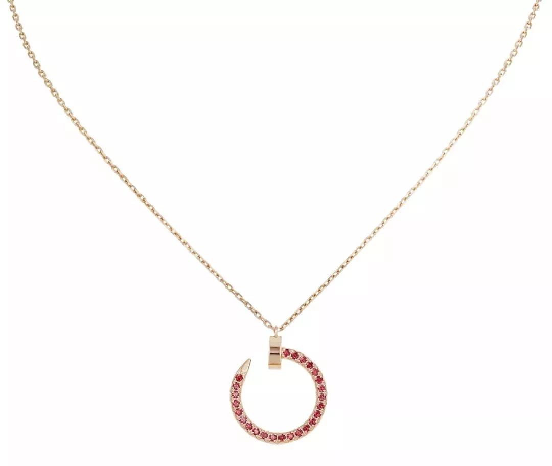 [✨ROSE✨]JUSTE NECKLACE GOLD RED DIAMONDS