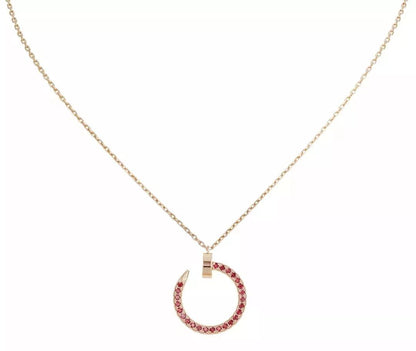 [✨ROSE✨]JUSTE NECKLACE GOLD RED DIAMONDS