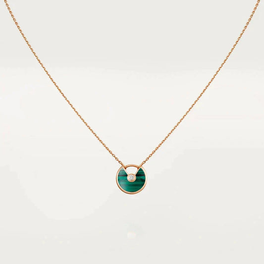 [✨ROSE✨]AMULETTE ROSE GOLD MALACHITE NECKLACE