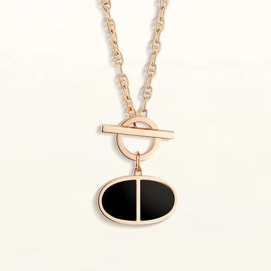 [✨ROSE✨]CHAINE VERSO BLACK CERAMIC NECKLACE