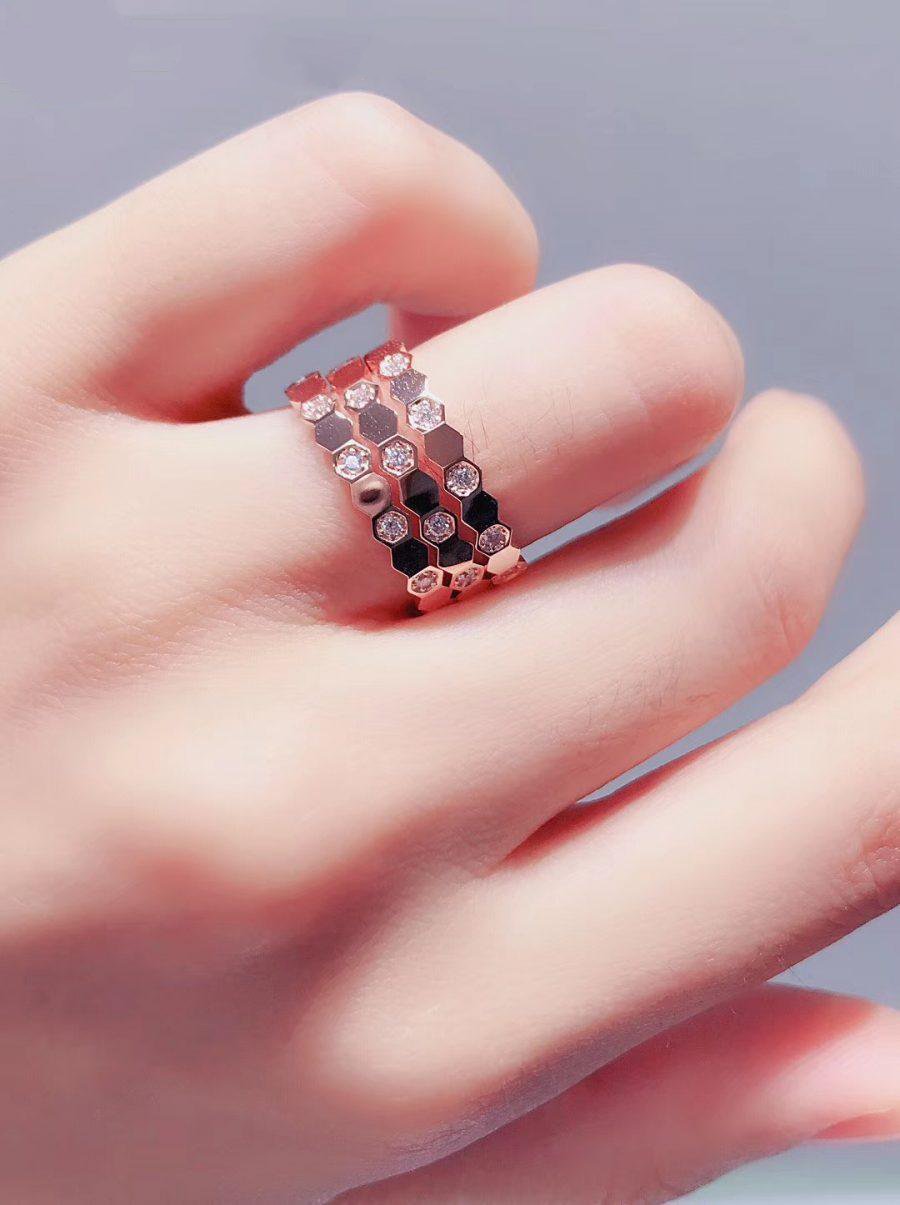 [✨ROSE✨]BEE LOVE RING PINK GOLD DIAMOND