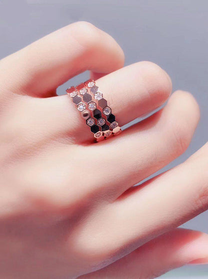 [✨ROSE✨]BEE LOVE RING PINK GOLD DIAMOND