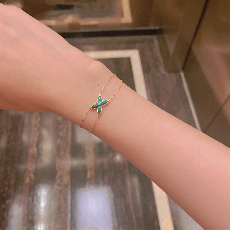[✨ROSE✨]JEUX BRACELET MALACHITE PINK GOLD 1 DIAMOND