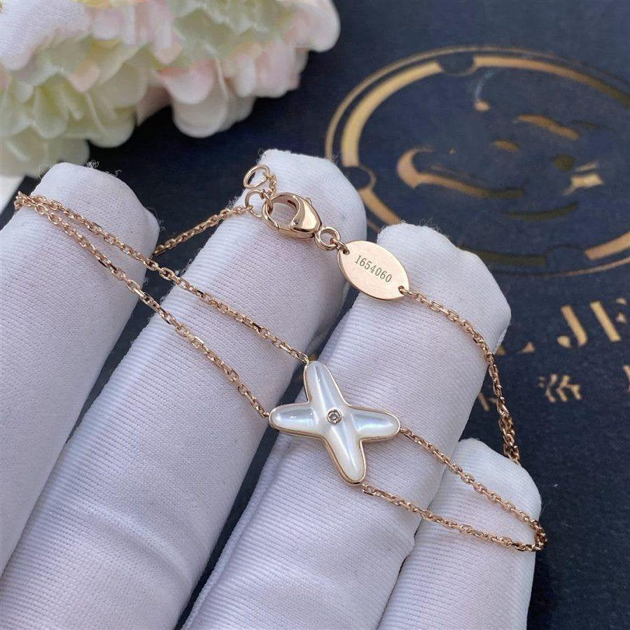 [✨ROSE✨]JEUX BRACELET WHITE MOP PINK GOLD 1 DIAMOND