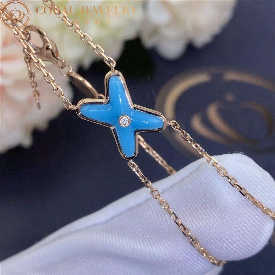 [✨ROSE✨]JEUX BRACELET TURQUOISE PINK GOLD 1 DIAMOND