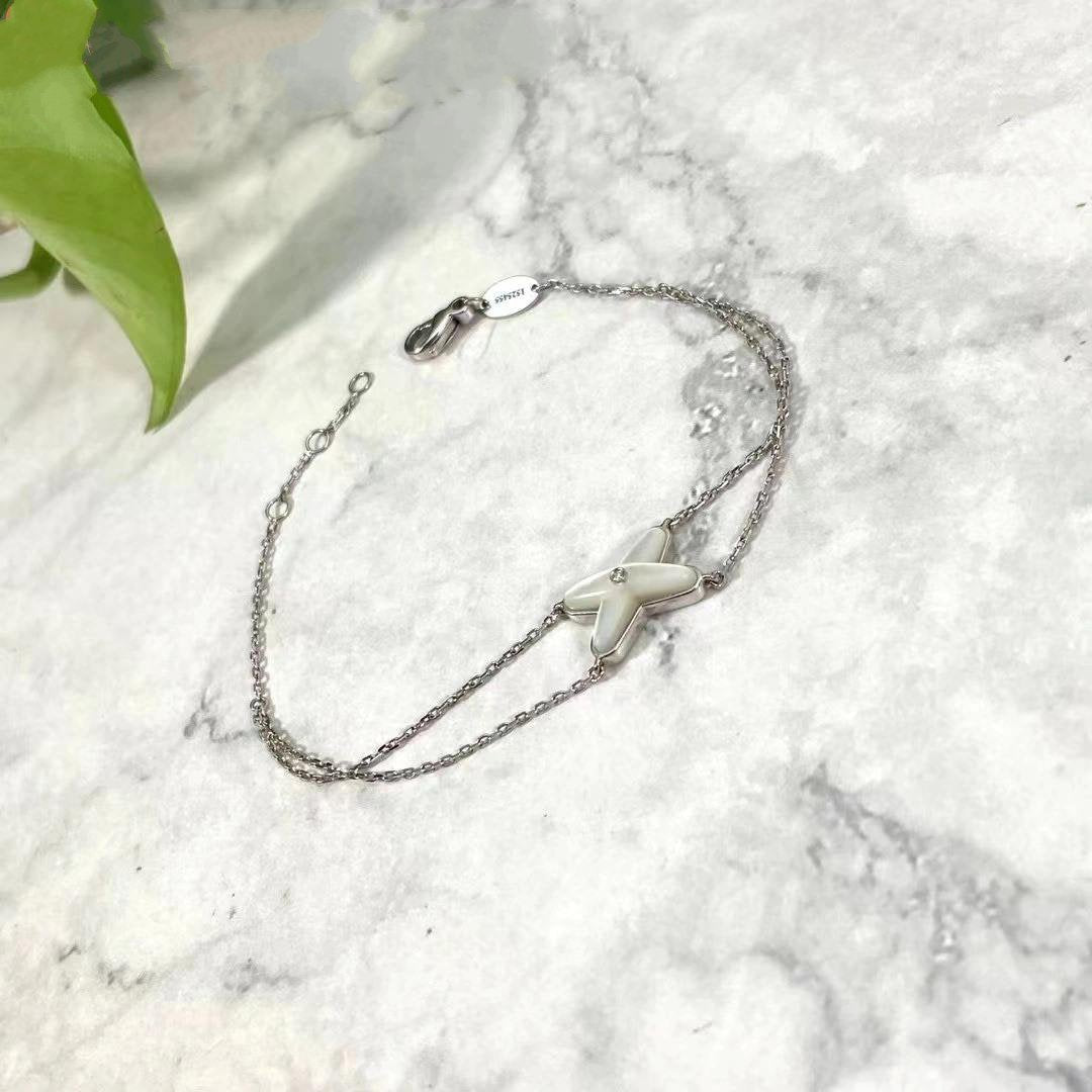 [✨ROSE✨]JEUX BRACELET WHITE MOP SILVER 1 DIAMOND