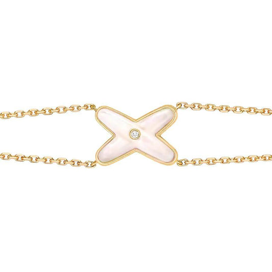 [✨ROSE✨]JEUX BRACELET WHITE MOP GOLD 1 DIAMOND