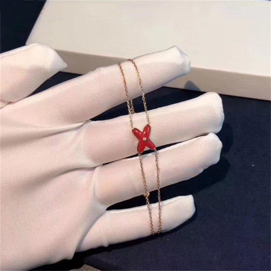 [✨ROSE✨]JEUX BRACELET CARNELIAN PINK GOLD 1 DIAMOND