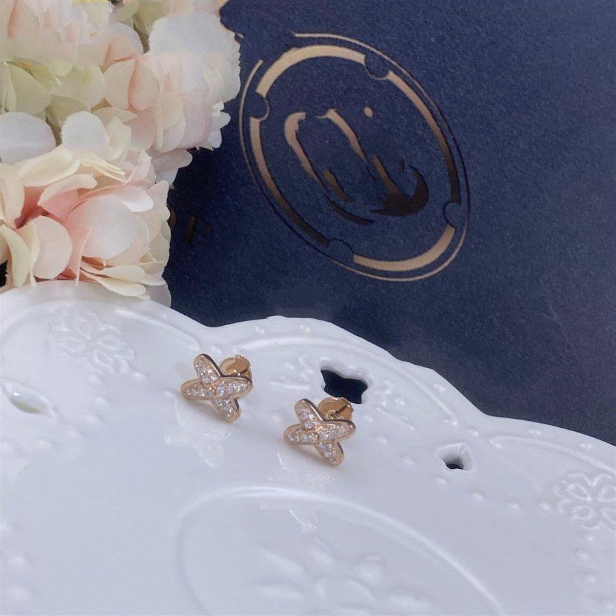 [✨ROSE✨]JEUX DE PINK GOLD DIAMOND EARRINGS