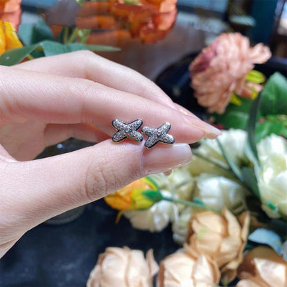 [✨ROSE✨]JEUX DE SILVER DIAMOND EARRINGS