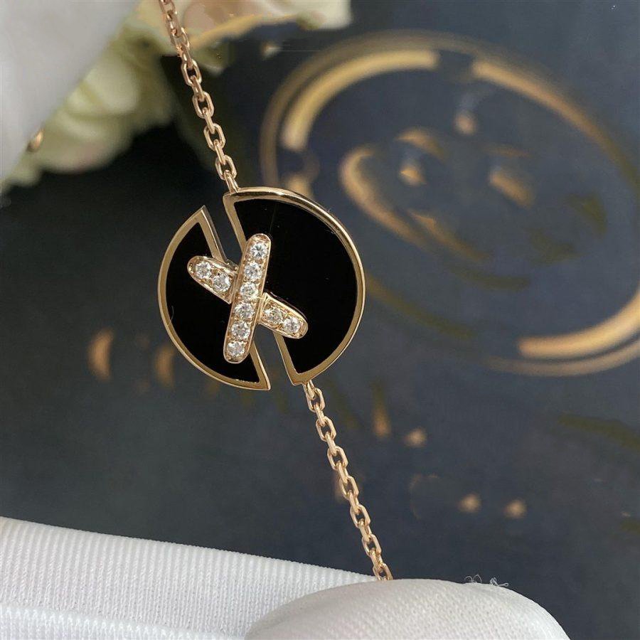 [✨ROSE✨]JEUX DE BRACELET ONYX PINK GOLD DIAMOND
