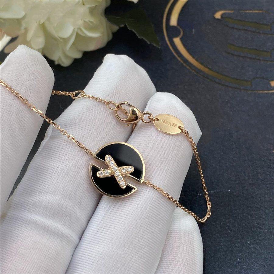 [✨ROSE✨]JEUX DE BRACELET ONYX PINK GOLD DIAMOND
