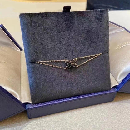 [✨ROSE✨]JEUX BRACELET ONYX PINK GOLD 1 DIAMOND