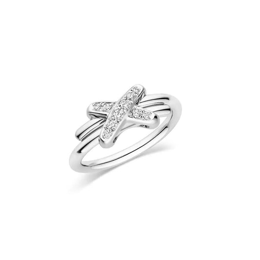[✨ROSE✨]JEUX DE SILVER DIAMOND RING