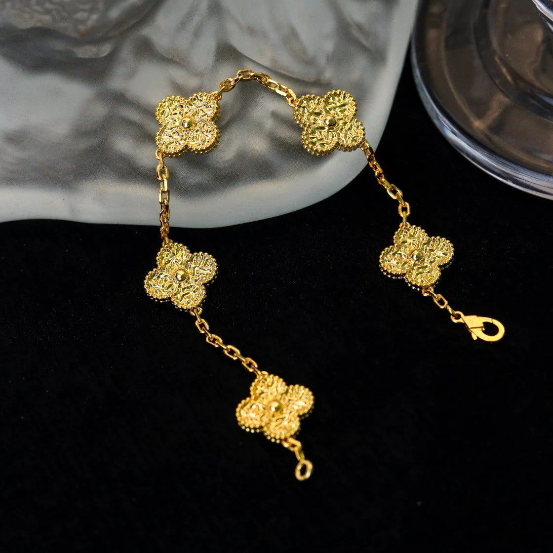 [✨ROSE✨]CLOVER 5 MOTIFS BRONZING BRACELET