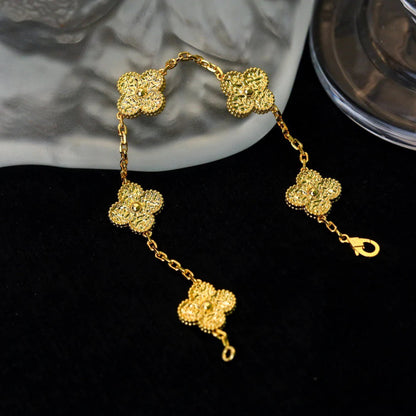 [✨ROSE✨]CLOVER 5 MOTIFS BRONZING BRACELET