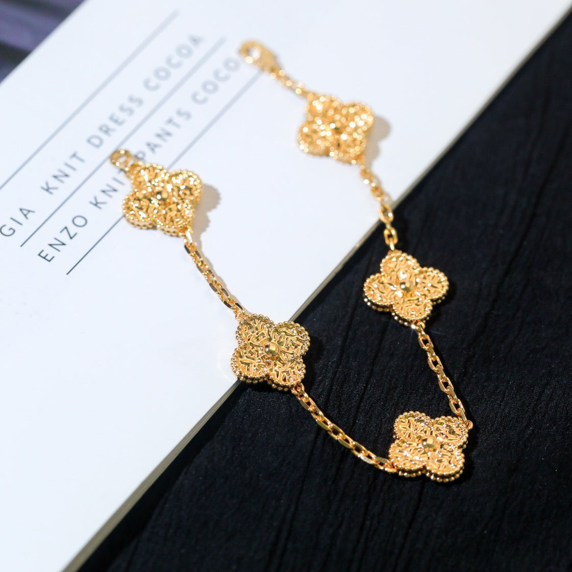 [✨ROSE✨]CLOVER 5 MOTIFS BRONZING BRACELET