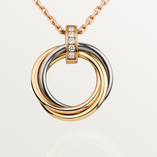 [✨ROSE✨]TRINITY NECKLACE GOLD  DIAMONDS