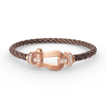 [✨ROSE✨]FORCE LARGE HORSESHOE HALF DIAMOND BRACELET ROSE GOLD