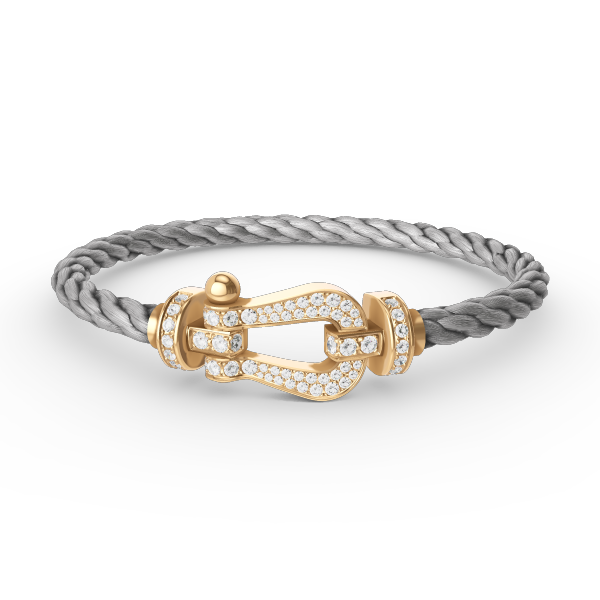 [✨ROSE✨]FORCE LARGE HORSESHOE FULL DIAMOND BRACELET GOLD