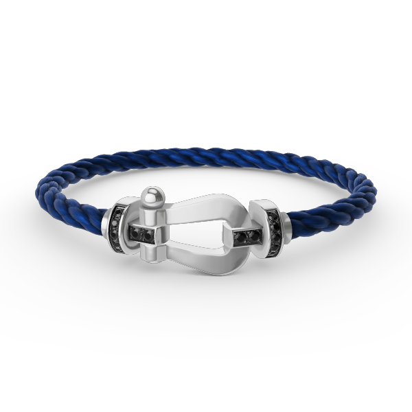 [✨ROSE✨]FORCE LARGE HORSESHOE BLACK DIAMOND BRACELET SILVER
