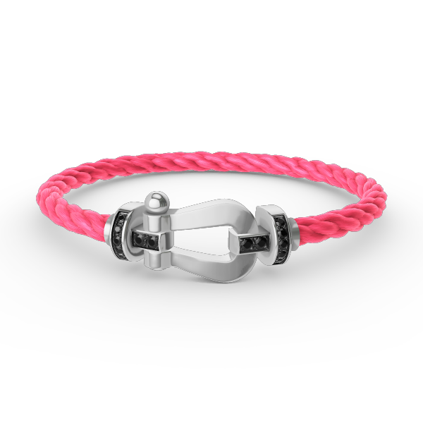 [✨ROSE✨]FORCE LARGE HORSESHOE BLACK DIAMOND BRACELET SILVER