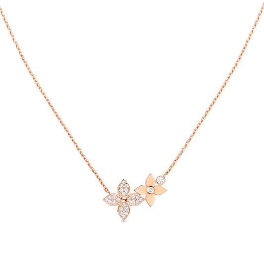 [✨ROSE✨]STAR BLOSSOM NECKLACE PINK GOLD DIAMONDS